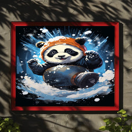 Winter Adventure Panda Poster