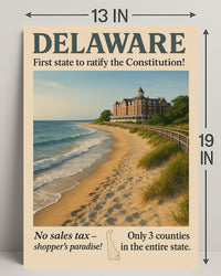 Delaware First State Highlights Wall Art Print PosterGoat