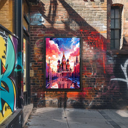 Vibrant Saint Basil's Cathedral Travel Poster