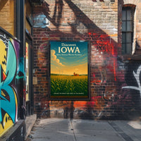 Iowa's Scenic Beauty Landscape Vintage Midwest Poster