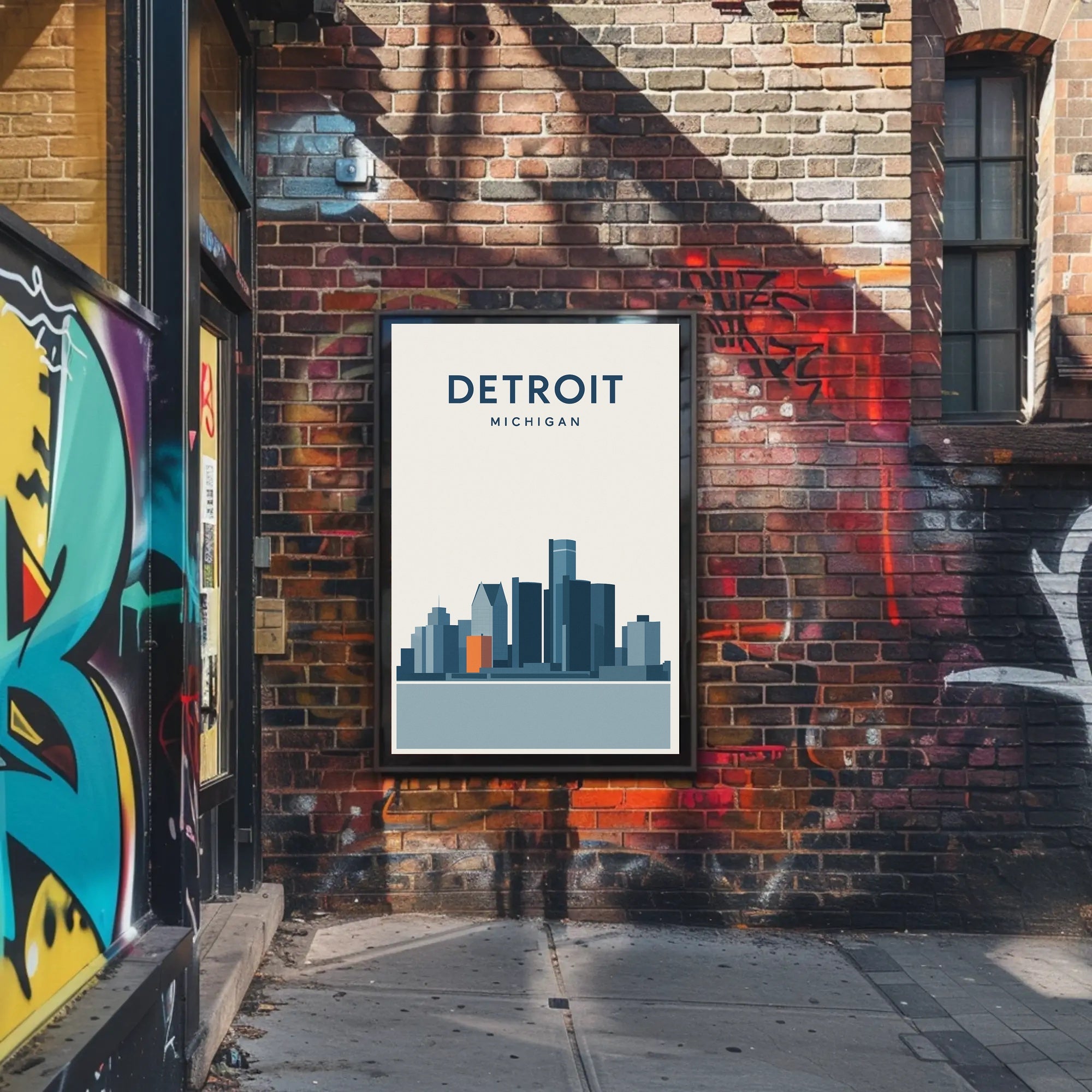 Detroit Skyline Poster PosterGoat