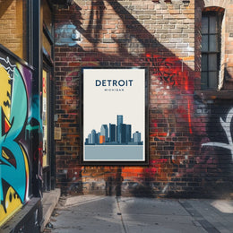 Detroit Skyline Poster PosterGoat