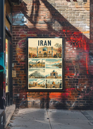 Iranian Landmarks Vintage Travel Poster