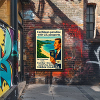 Caribbean Paradise With U.S. Passports Poster