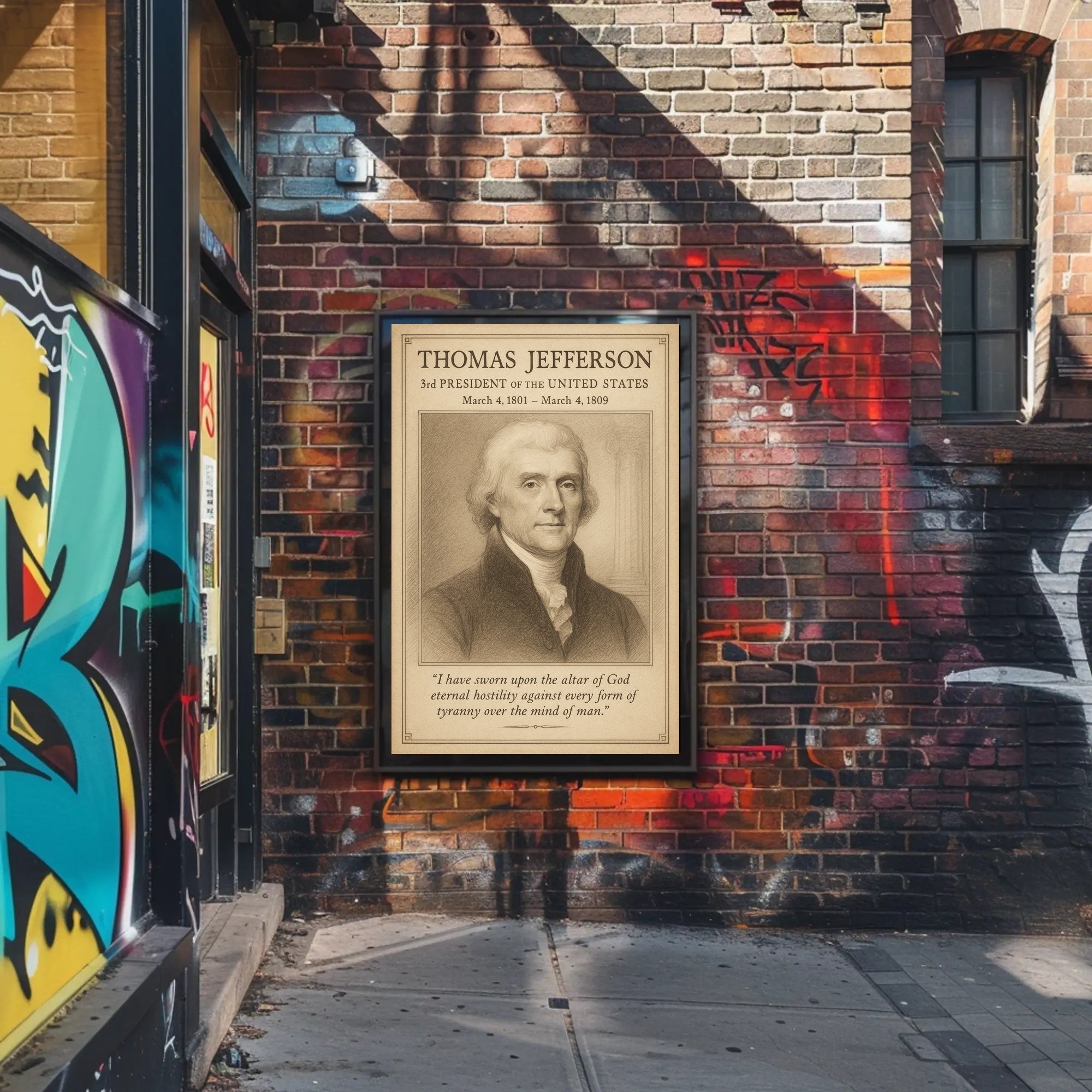Thomas Jefferson 3rd President Sketch Poster Art Print Decor PosterGoat