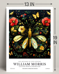 William Morris Butterfly Design Artistic Poster