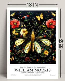 William Morris Butterfly Design Artistic Poster