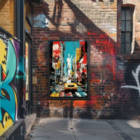 Vibrant Yellow Taxis and Liberty: Bold New York Travel Poster