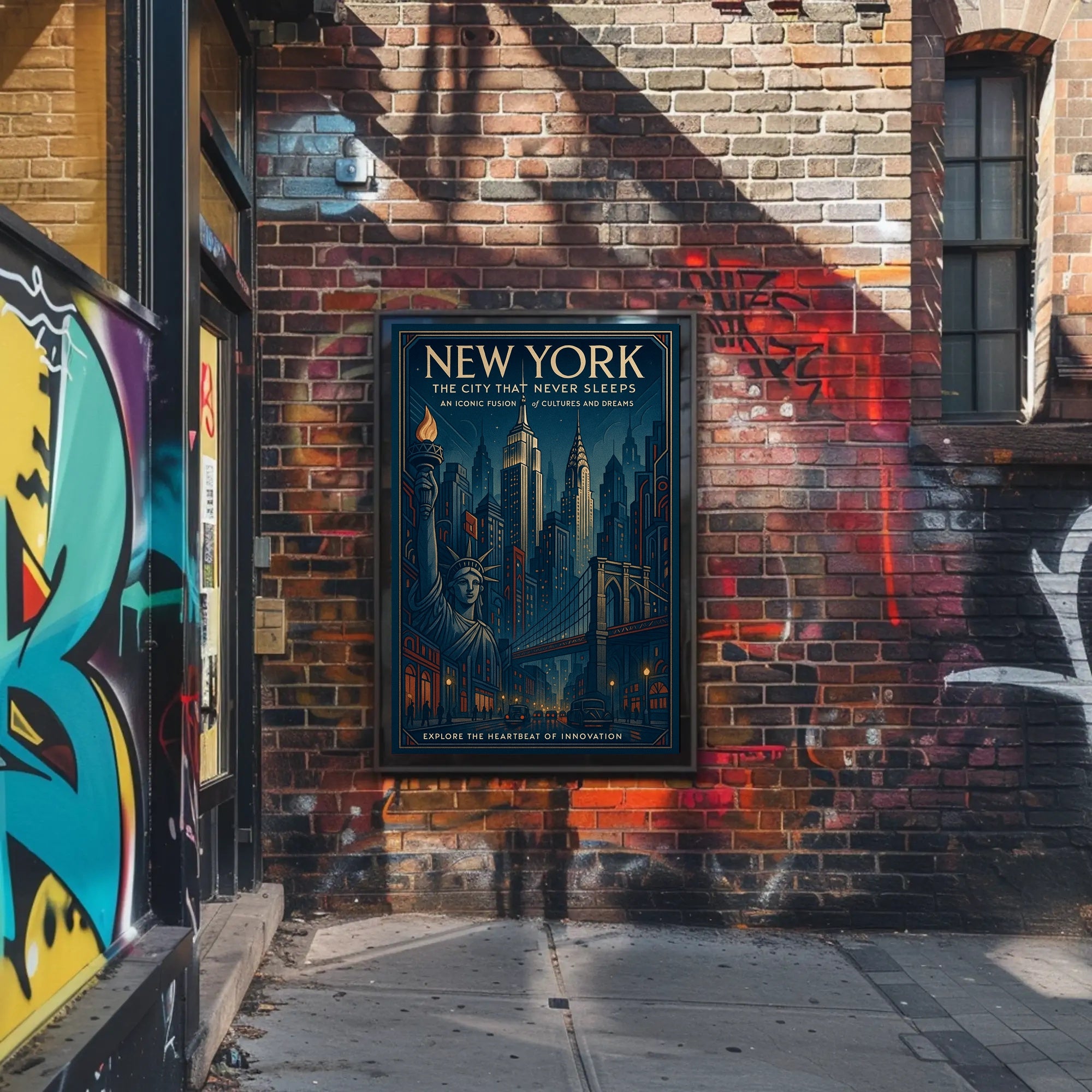 New York Vintage Travel Poster Wall Art Print