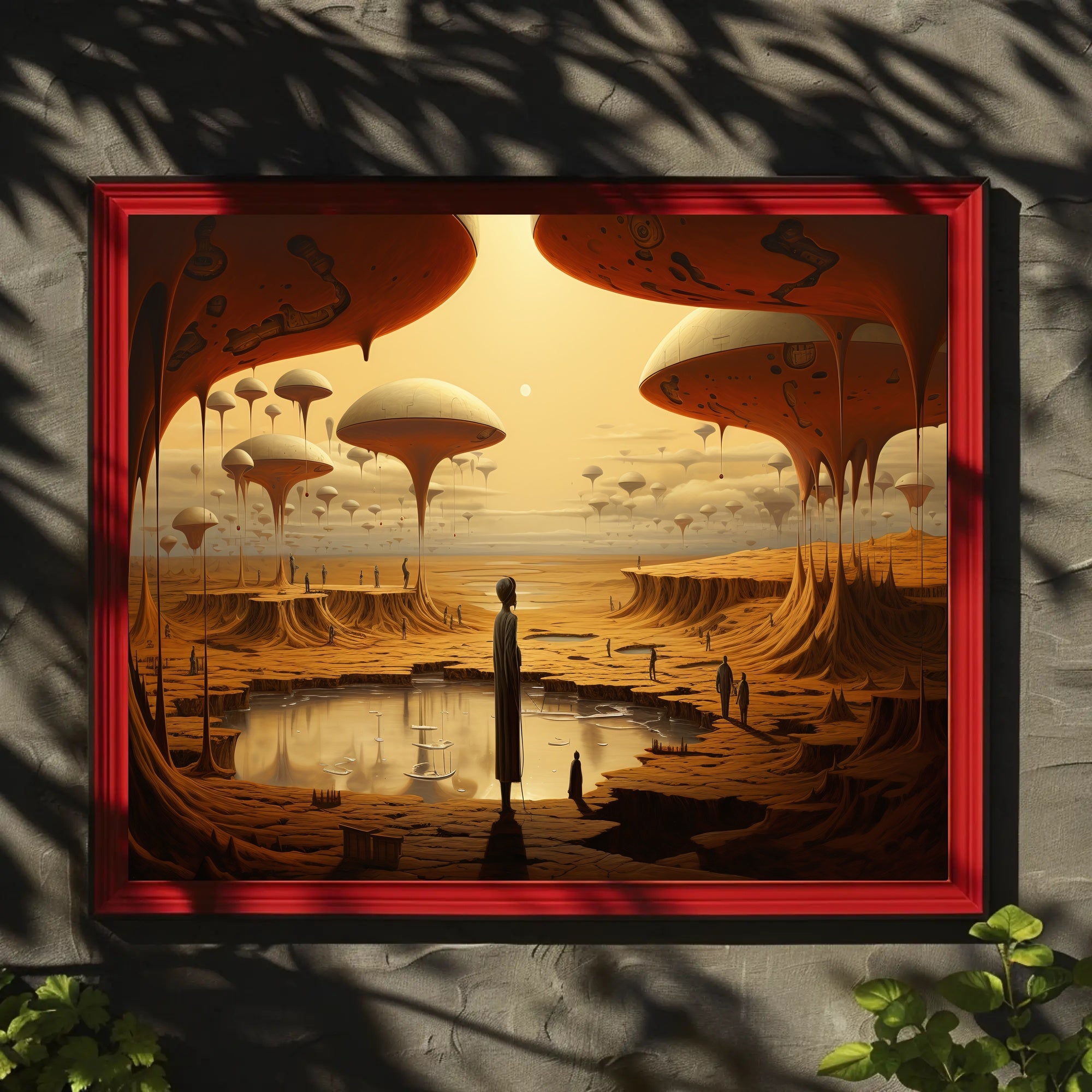 Surreal Alien Landscape Art Print Enhances Futuristic Sci-Fi Poster