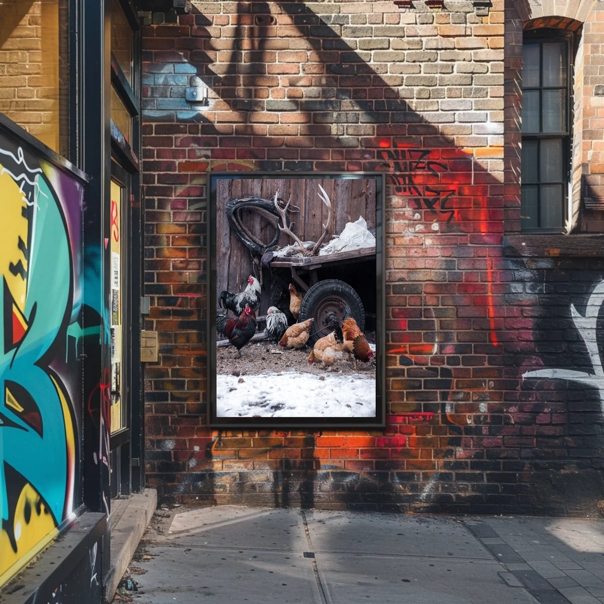 Rustic Farmyard Scene Poster