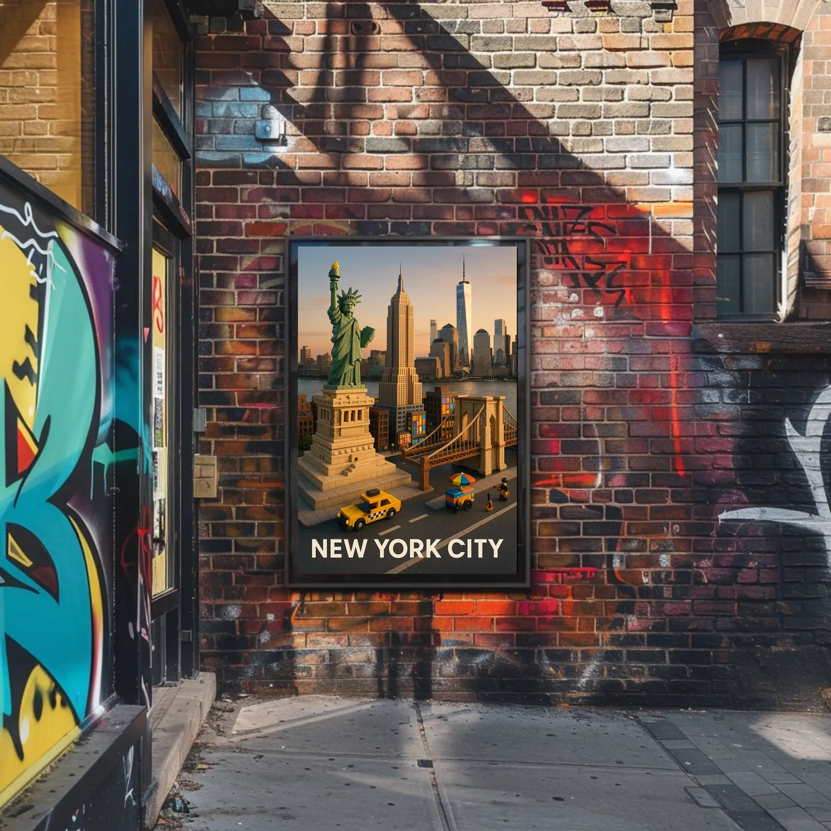 New York City Block Style Poster Abstract Wall Art