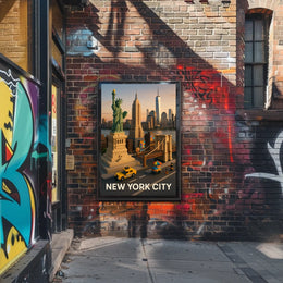 New York City Block Style Poster Abstract Wall Art