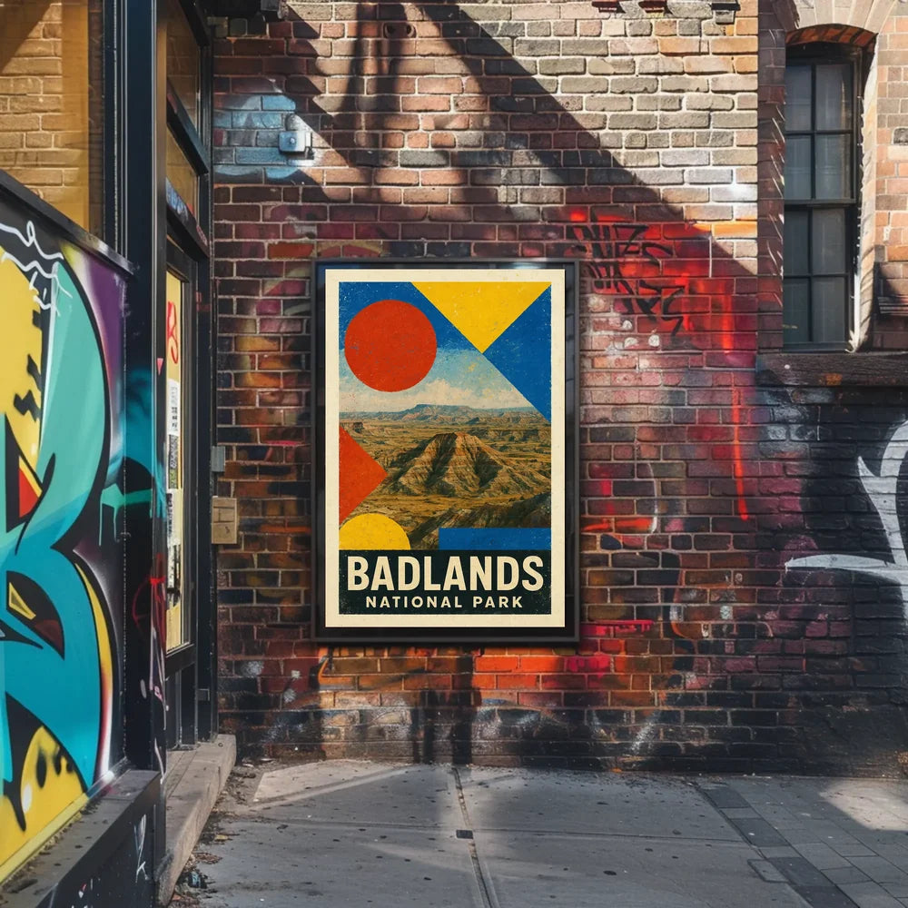 Badlands National Park Modern Geometric Abstract National Park Poster