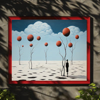 Surreal Trees in Desert Futuristic Sci-Fi Poster