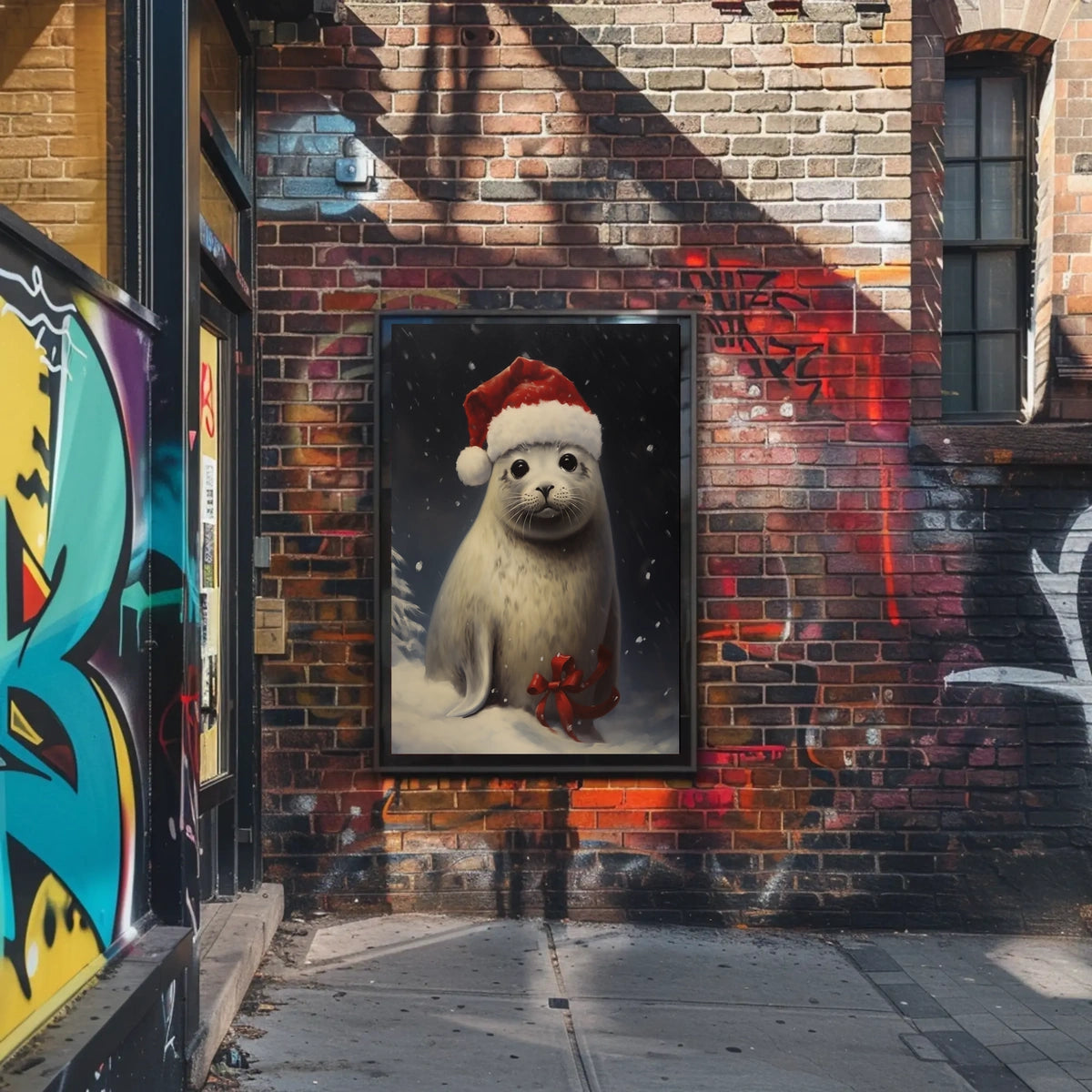 Festive Seal In Winter Wonderland Poster