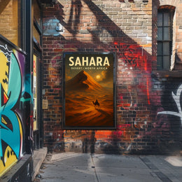 Sahara Desert Camel Adventure Travel Cinematic Poster