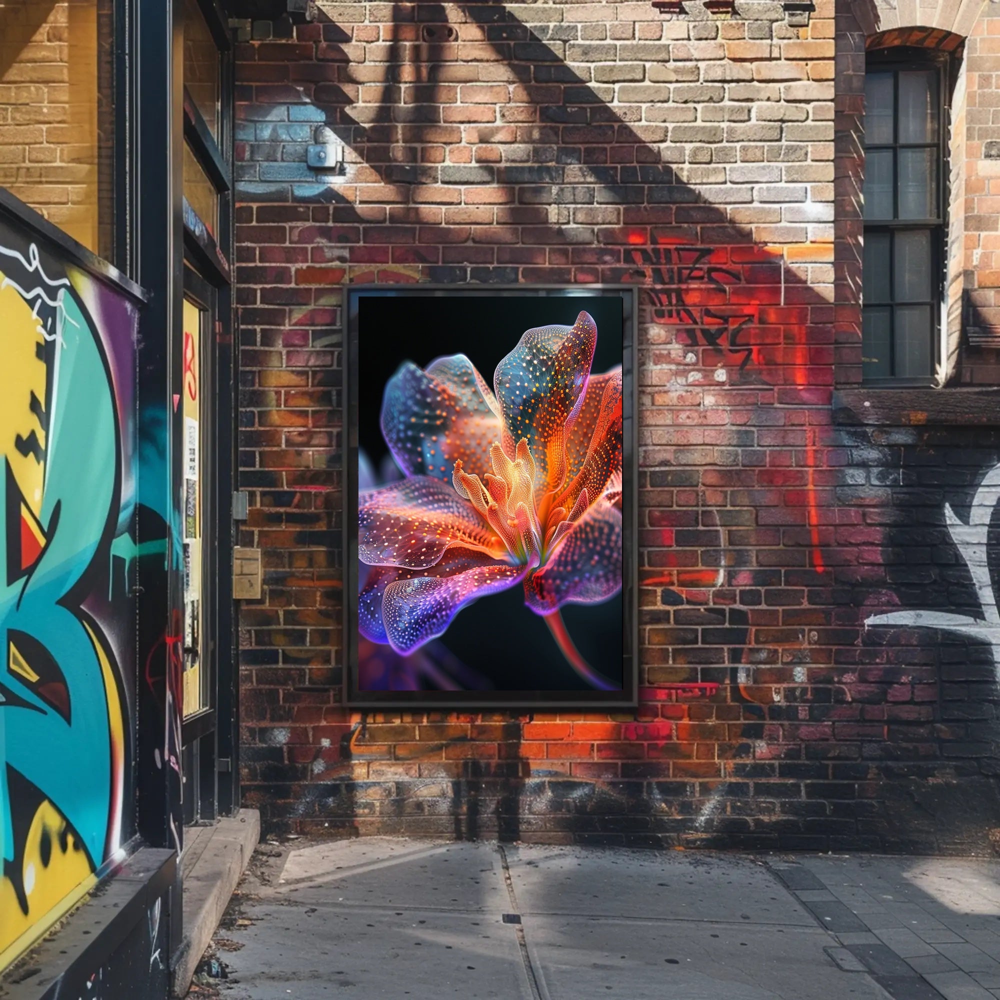 Vibrant Floral Illumination Poster PosterGoat