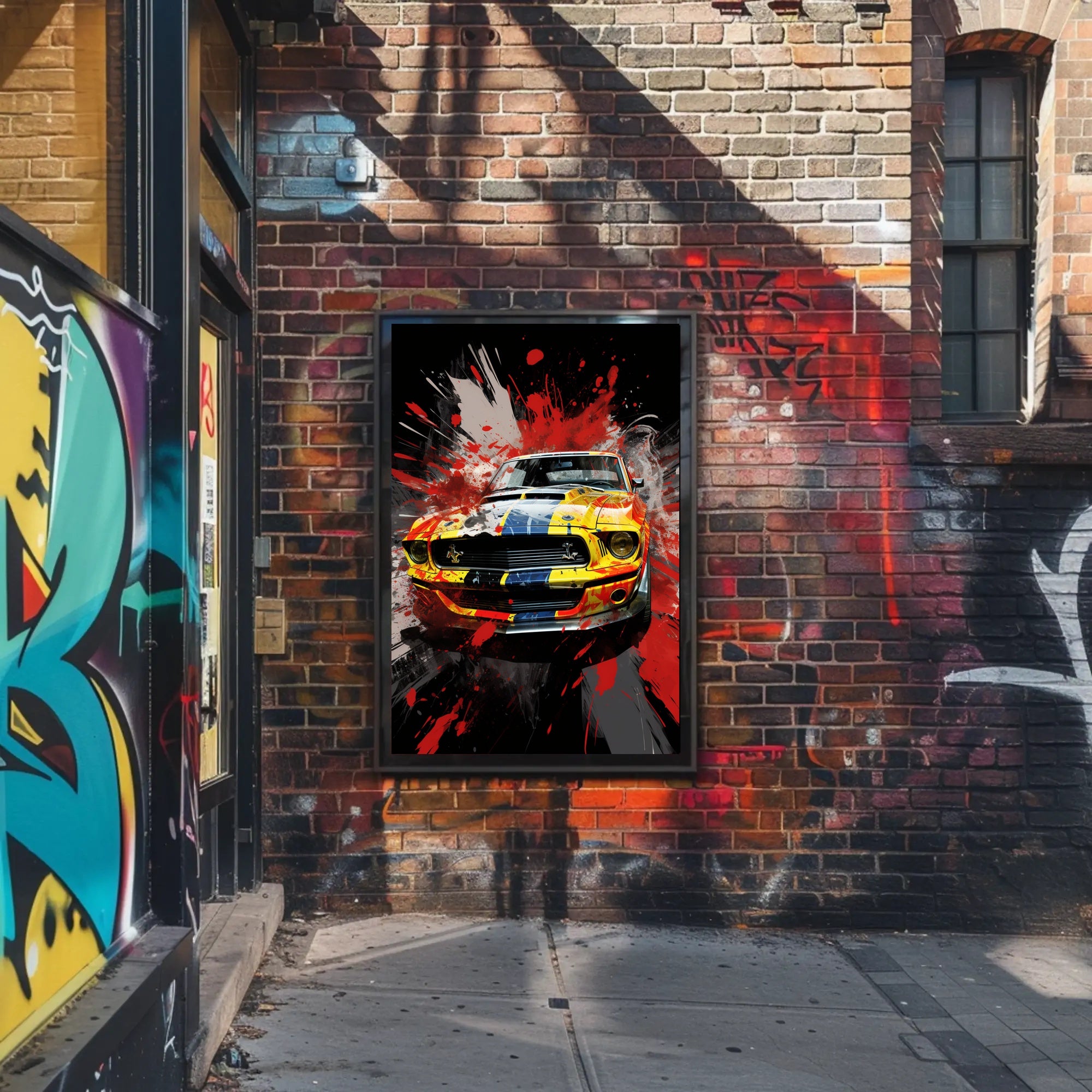Colorful Automotive Explosion Poster PosterGoat