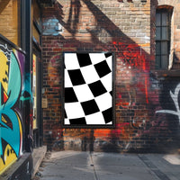 Dynamic Racing Flag Art Print - Sports Poster