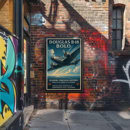 Douglas B18 Bolo Vintage Poster Print Aviation Wall Art