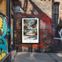 Tropical Beach Watercolor Art Travel Poster PosterGoat