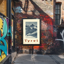 Tyrol Black-and-White Vintage Travel Poster PosterGoat