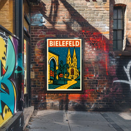 Bielefeld A Nighttime Cityscape Poster
