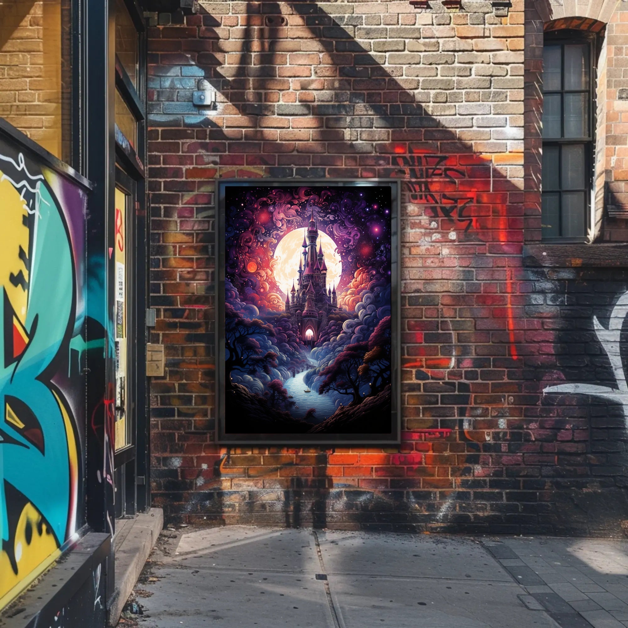 Enchanted Castle Under The Moon Poster