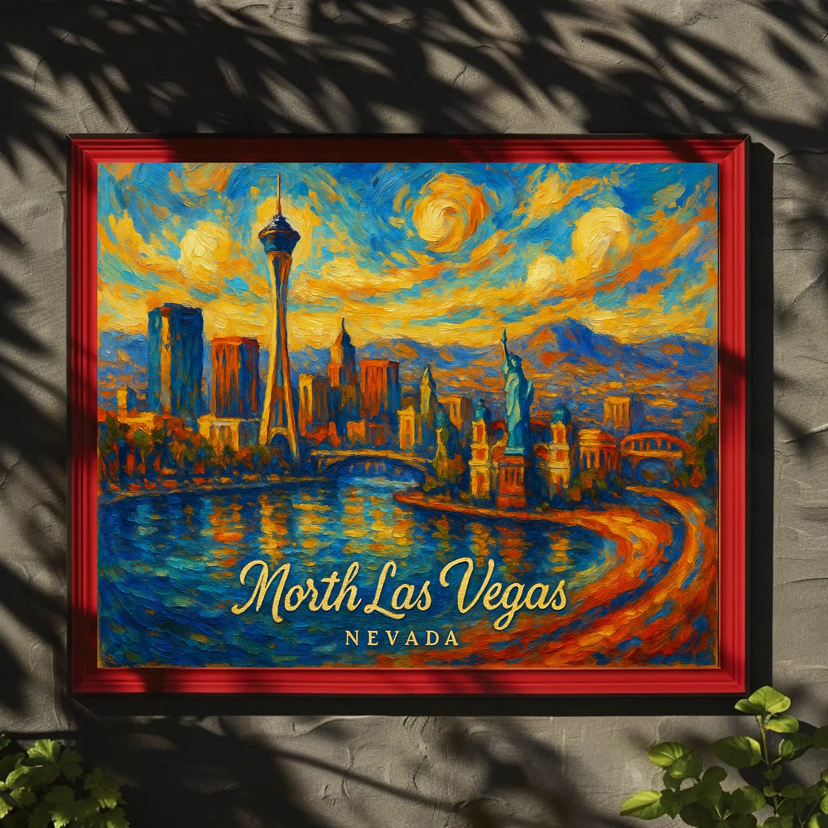 North Las Vegas Artistic Skyline Poster