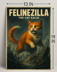 Felinezilla The Cat Kaiju Poster PosterGoat