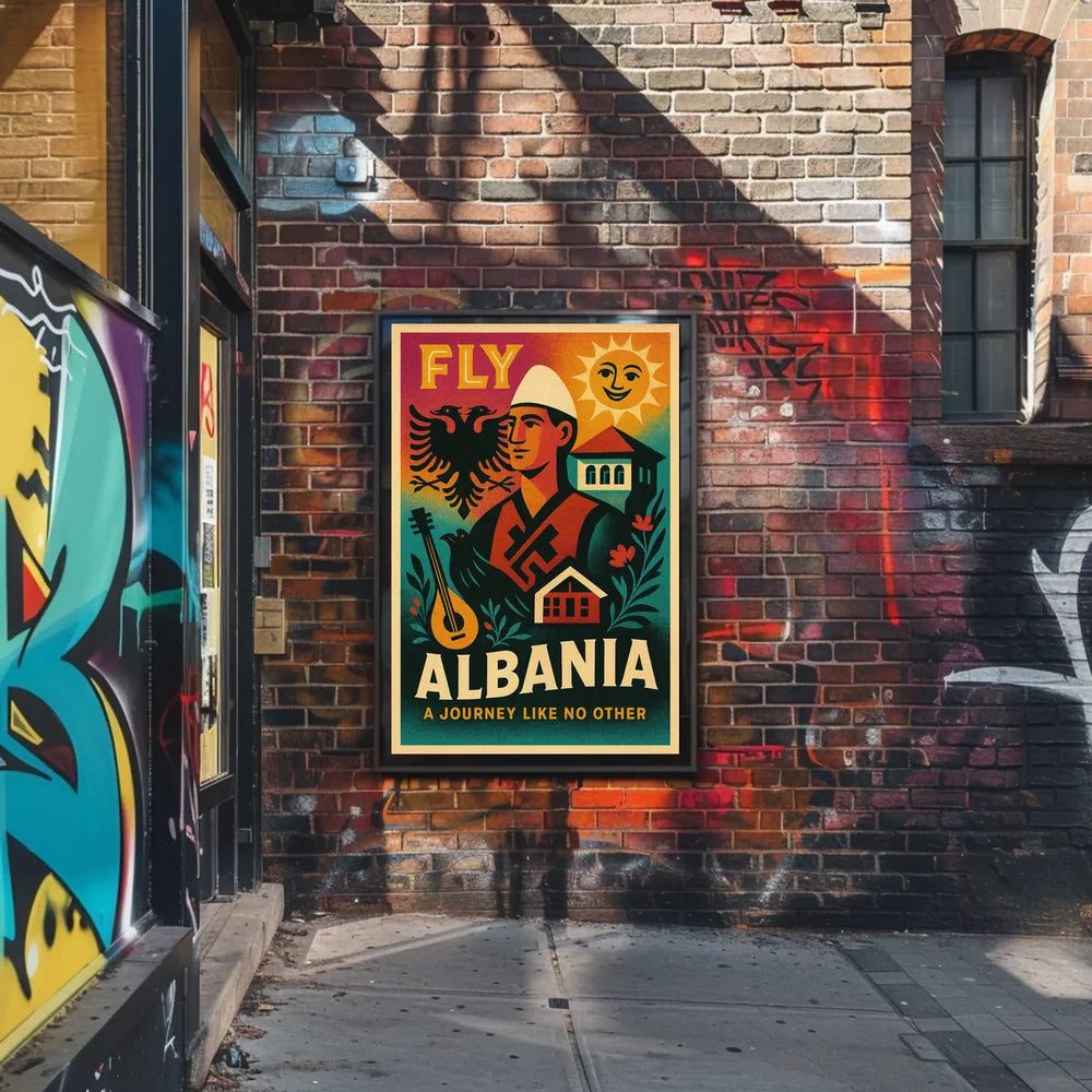 Travel Albania Vintage Poster Cultural Journey Awaits PosterGoat