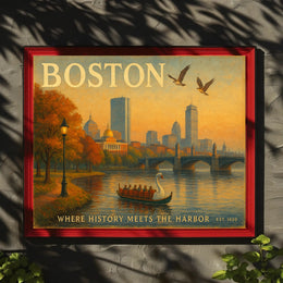 Boston Scenic Charm Travel Poster Wall Art