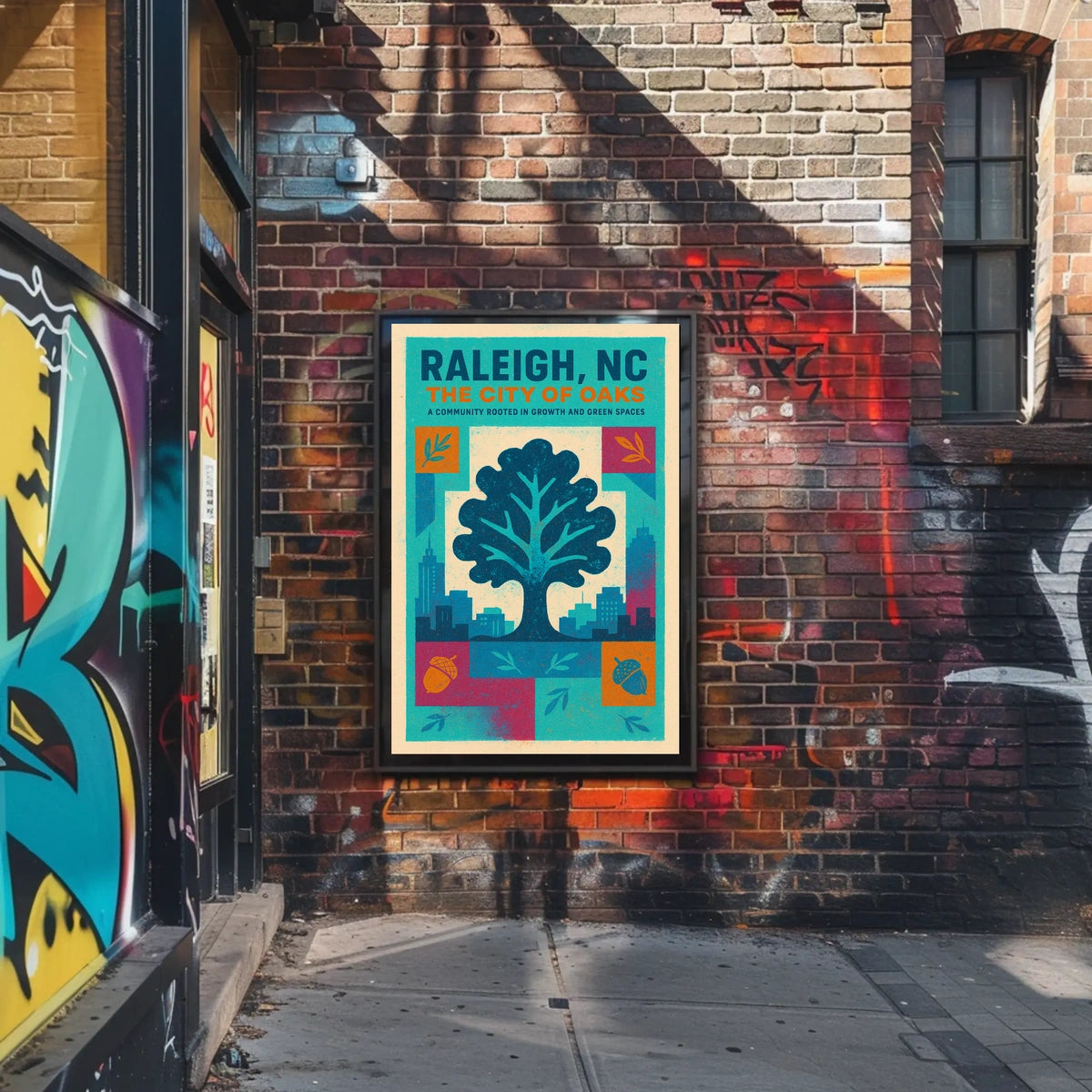 Raleigh, NC The City of Oaks Poster