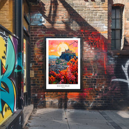 Edinburgh Castle Autumn Scene Travel Poster PosterGoat