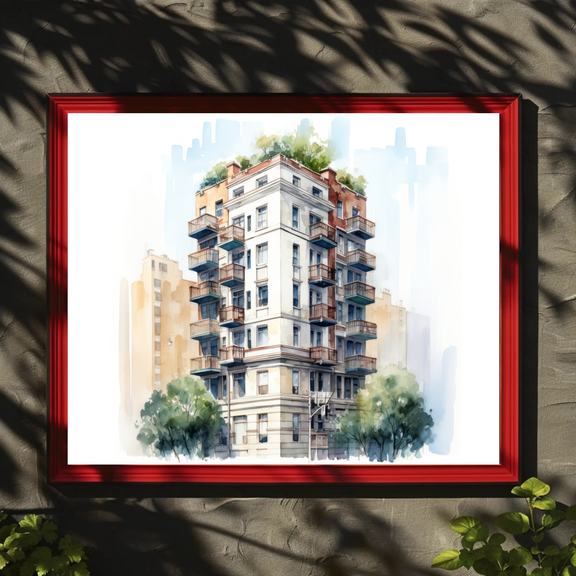 Urban Architectural Watercolor Poster