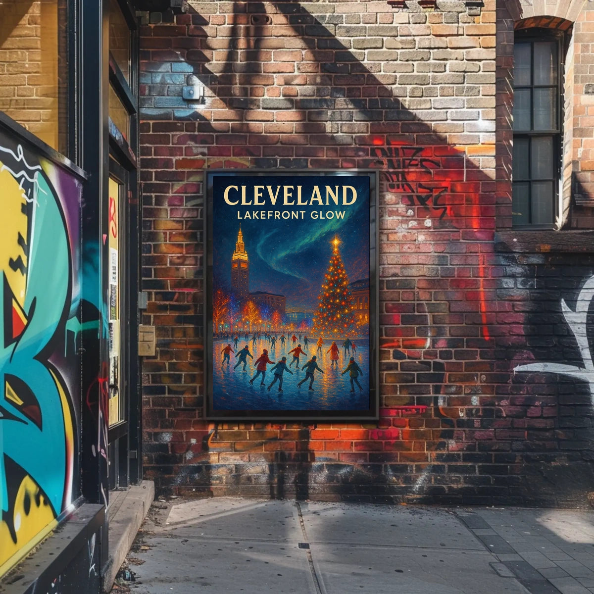Cleveland Lakefront Glow Poster