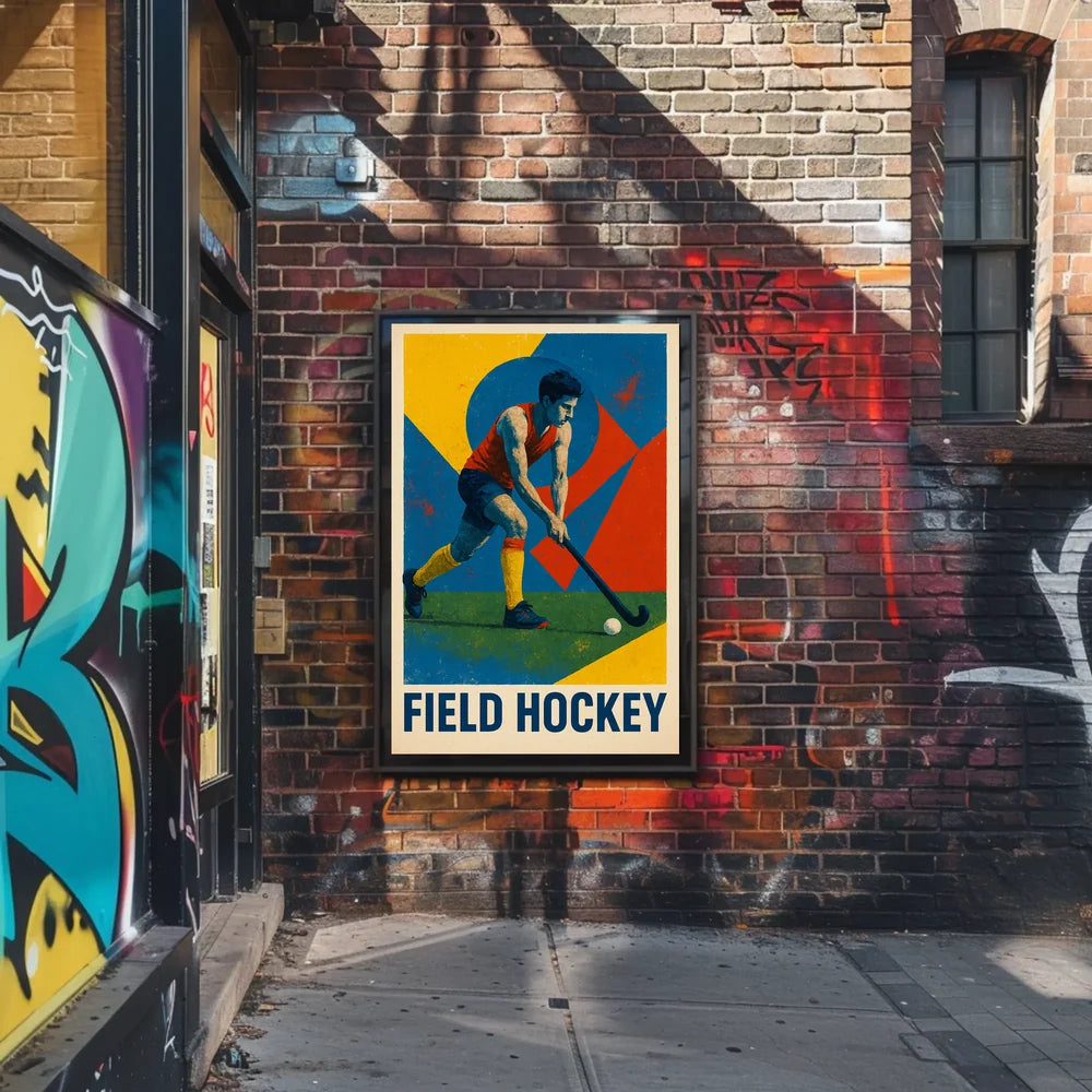 Dynamic Field Hockey Sports Art Poster