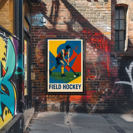 Dynamic Field Hockey Sports Art Poster