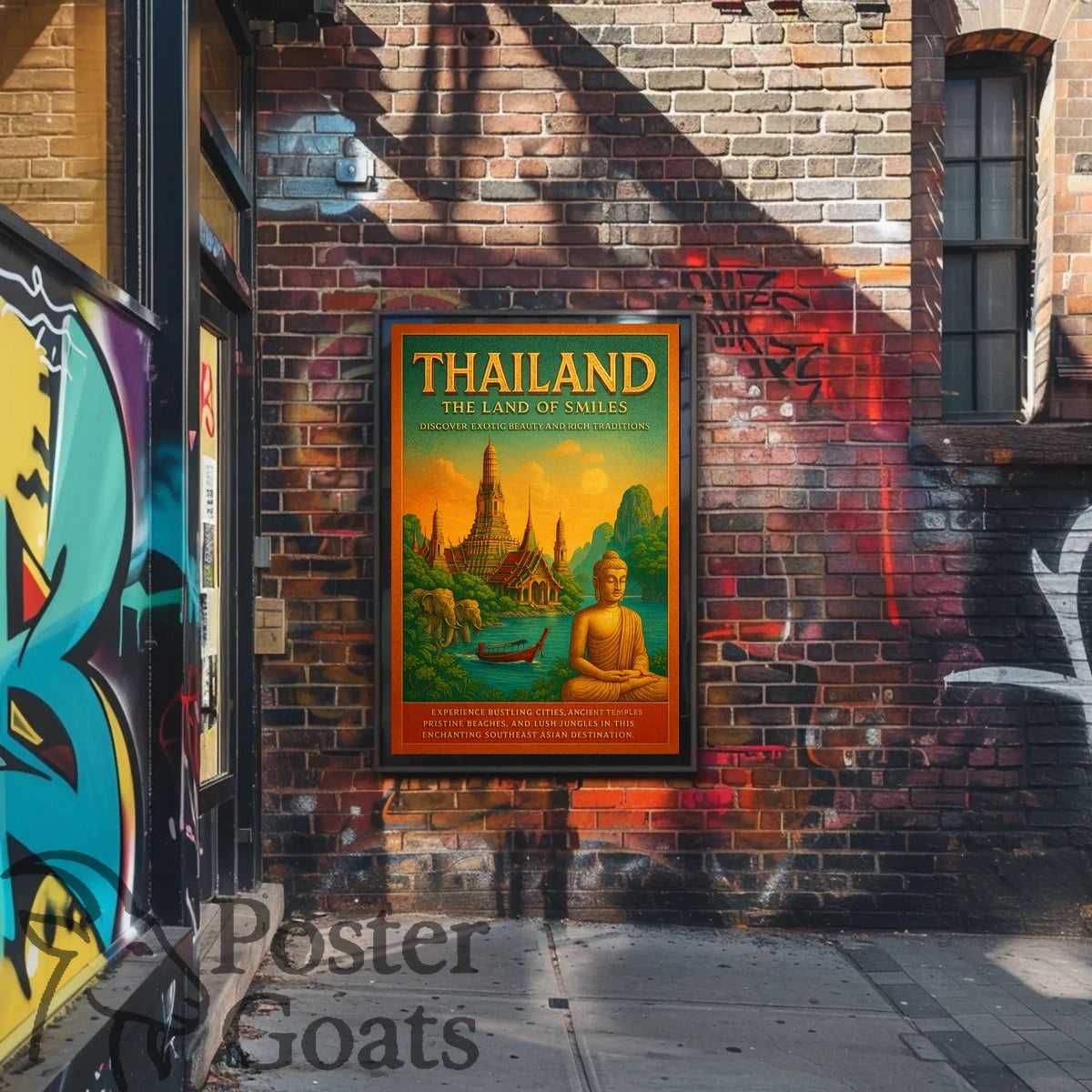 Thailand's Exotic Beauty Vintage Travel Poster