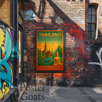 Thailand's Exotic Beauty Vintage Travel Poster