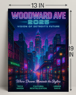 Woodward Ave 2025 Vision of Detroits Future Poster PosterGoat