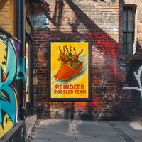 Reindeer Bobsled Team Poster