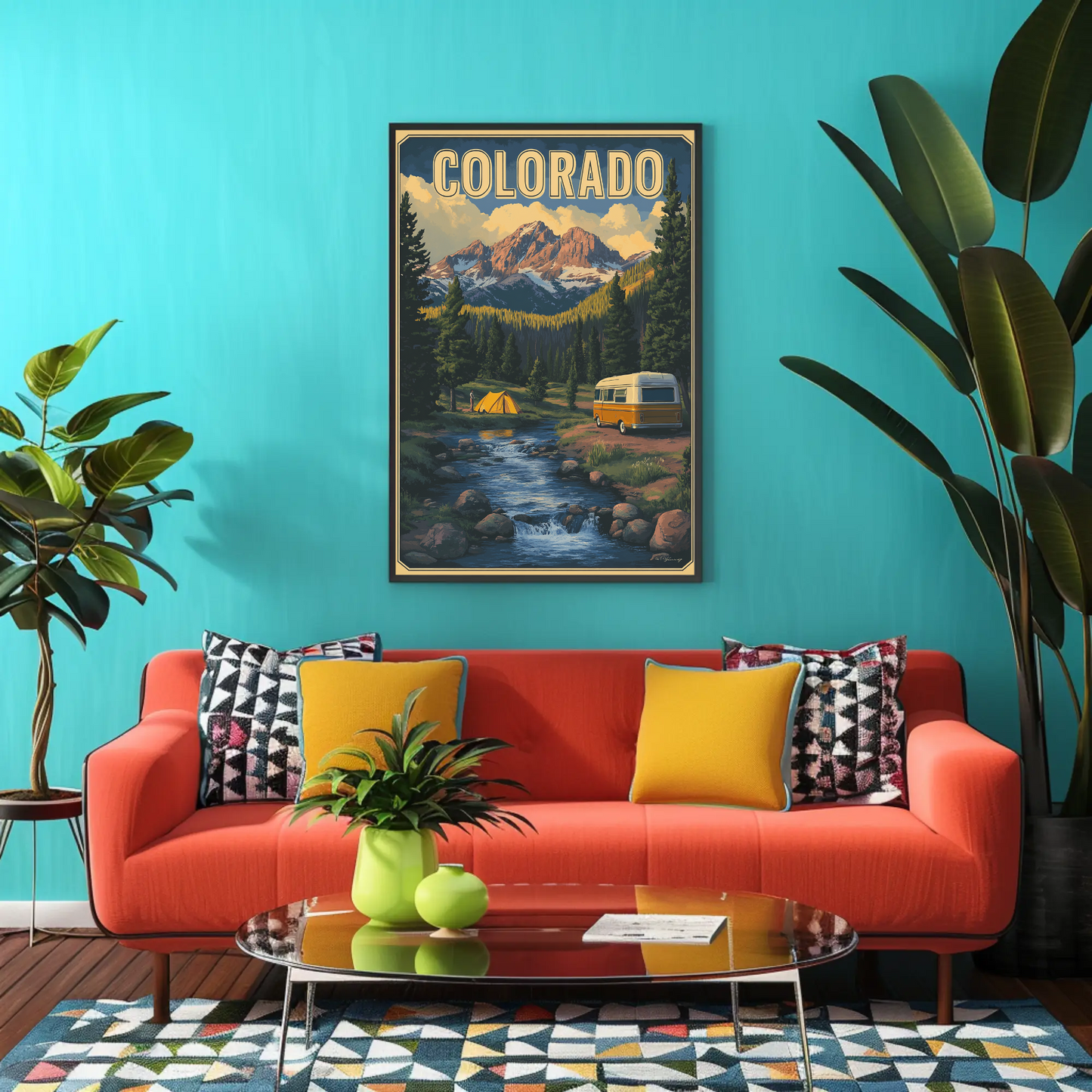 Colorado RV Adventure Vintage Travel Poster