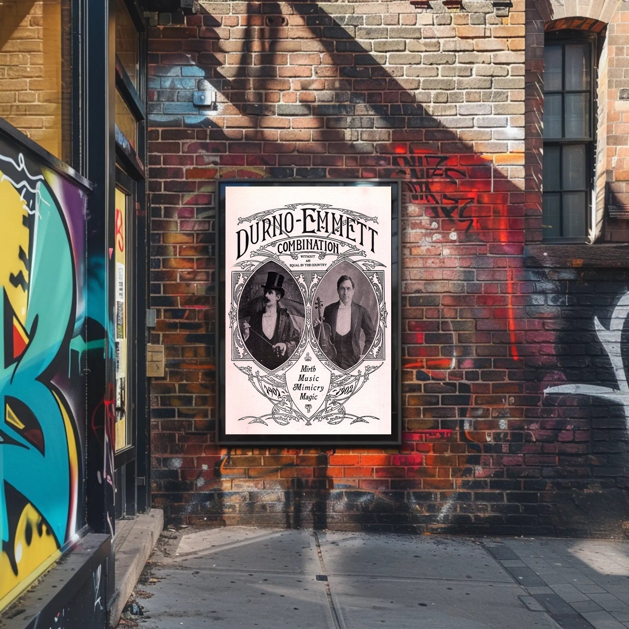 Durno-Emmett Combination Vintage Variety Show Historical Poster