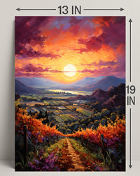 Sunset Over The Vineyard Poster