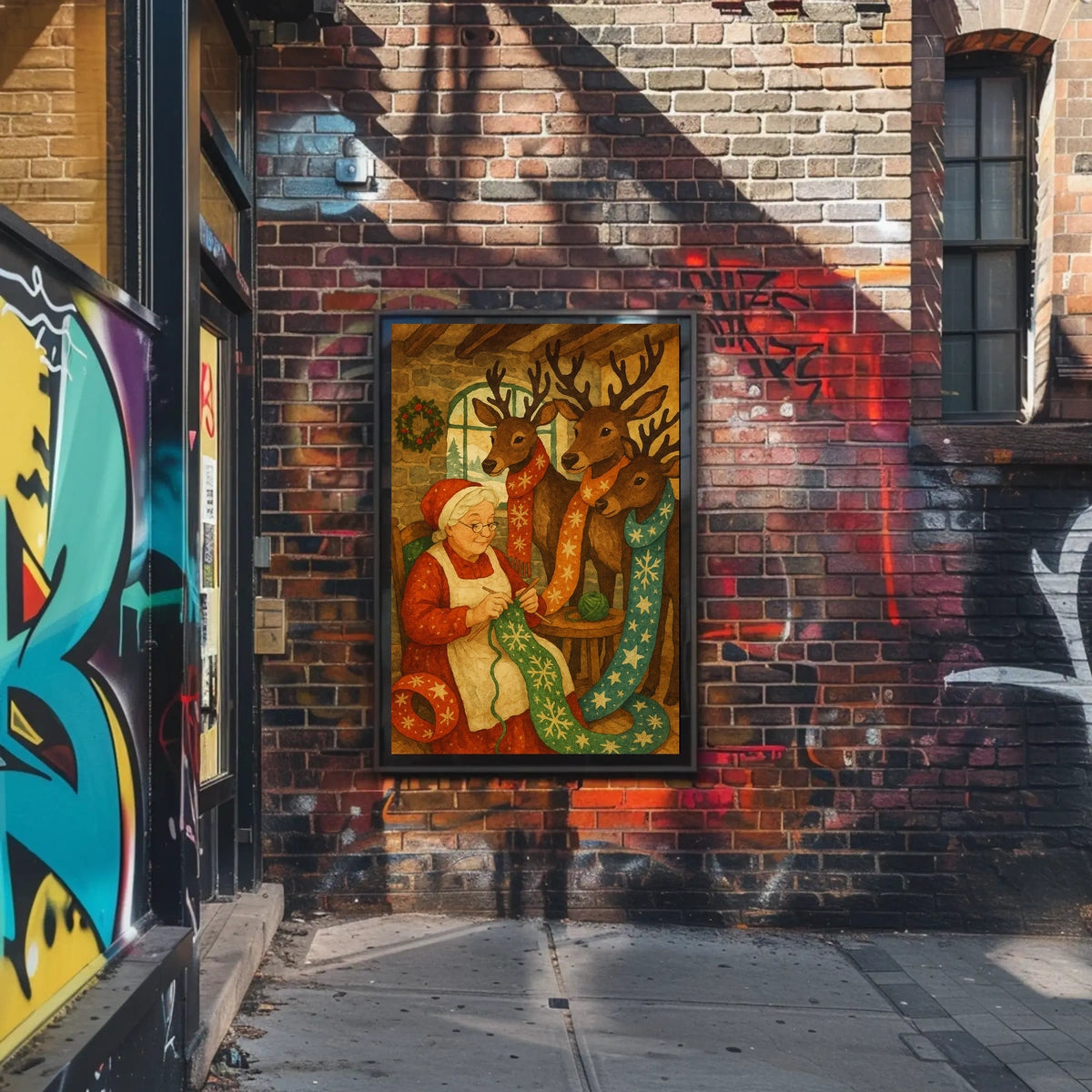 Cozy Christmas Knitting Poster