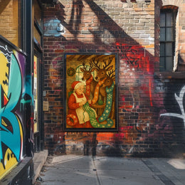 Cozy Christmas Knitting Poster