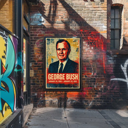 George H. W. Bush 41st President of the United States Street Art Mashup Poster