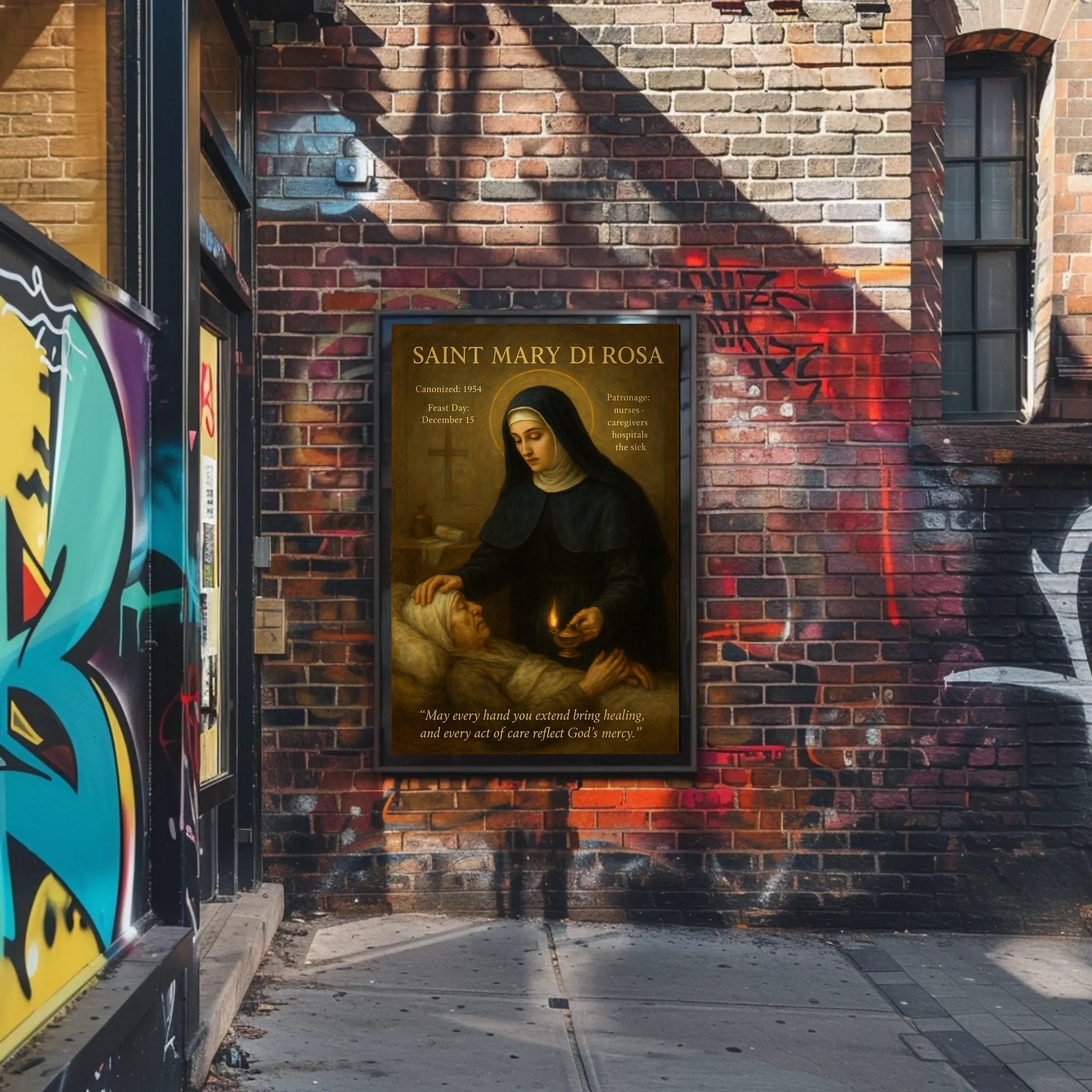 Saint Mary Di Rosa Inspirational Vintage Motivational or Quote Poster